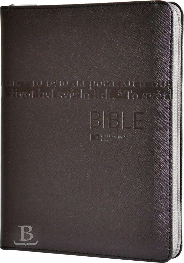 Biblia česká, ekumenický preklad, vreckový formát, zips, s indexmi, oceľová