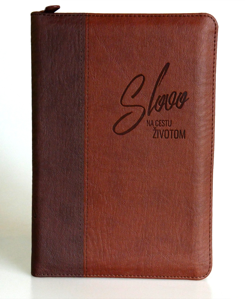 Biblia, ekumenický preklad, edícia SLOVO, 2020, hnedá, dvojfarebná, so zipsom, s indexmi