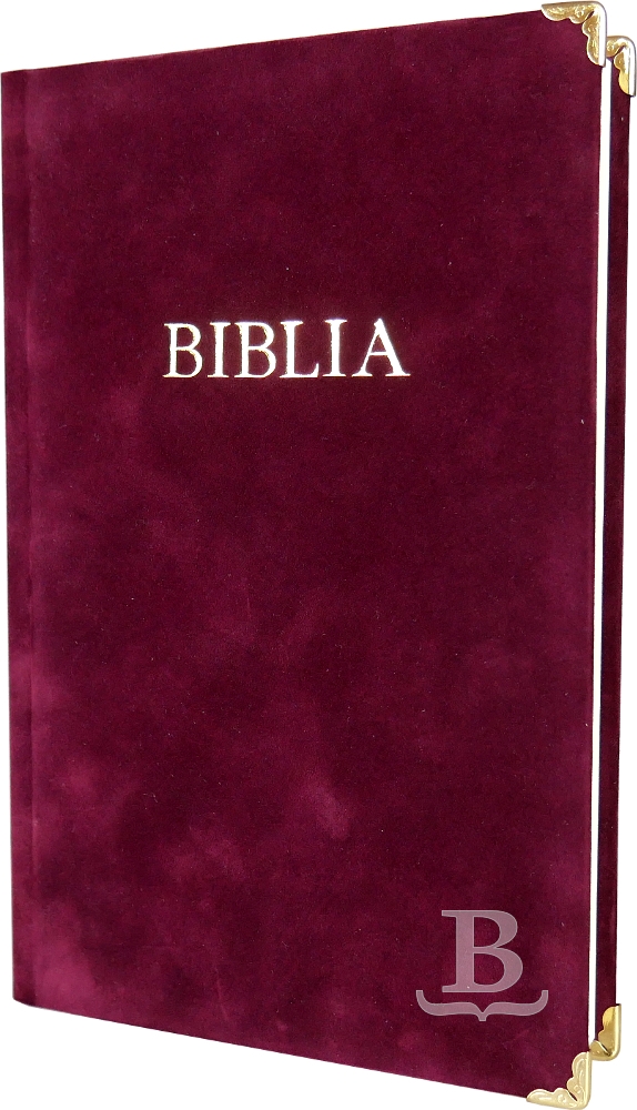 Biblia, evanjelický preklad, rodinný formát, 2015, pevná väzba, bordová, semiš