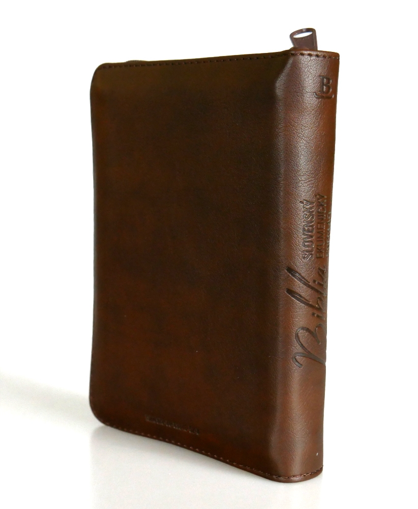 Biblia, ekumenický preklad, edícia SLOVO, 2020, vreckový formát, hnedá, dvojfarebná, so zipsom