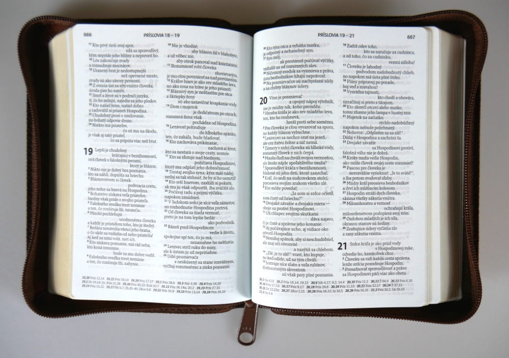 Biblia, ekumenický preklad, edícia SLOVO, 2020, vreckový formát, hnedá, dvojfarebná, so zipsom